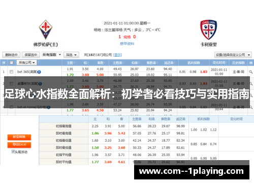 足球心水指数全面解析:初学者必看技巧与实用指南 足球心水指数全面解析:初学者必看技巧与实用指南